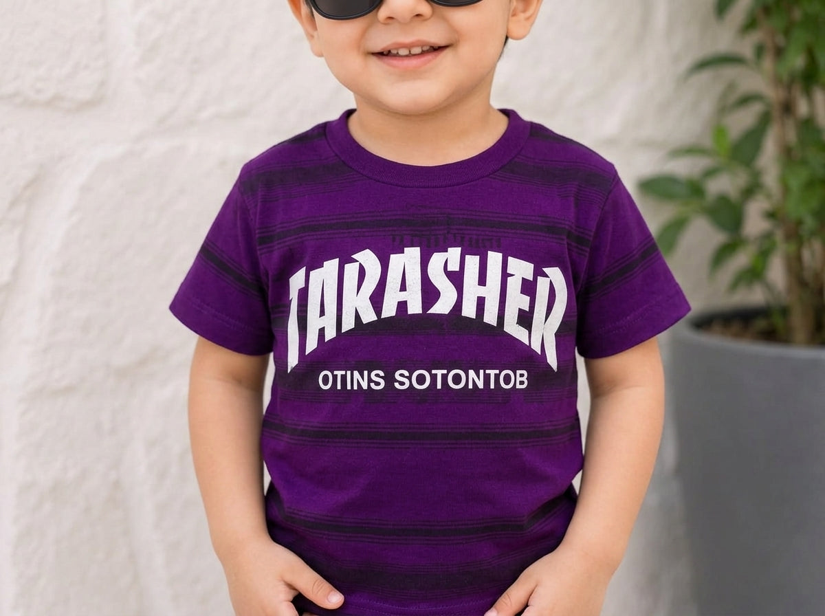 Premium Boys Thrasher Graphic T-Shirt & Shorts