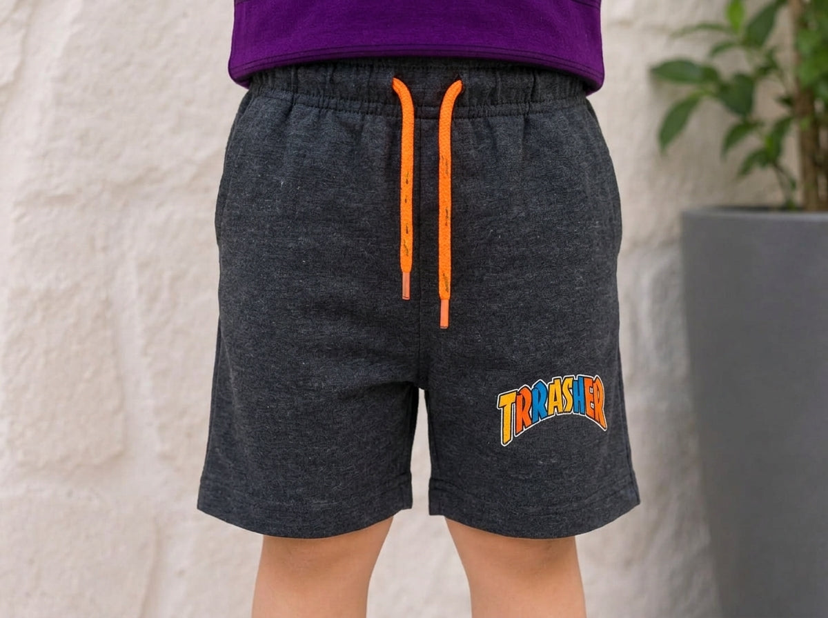 Premium Boys Thrasher Graphic T-Shirt & Shorts