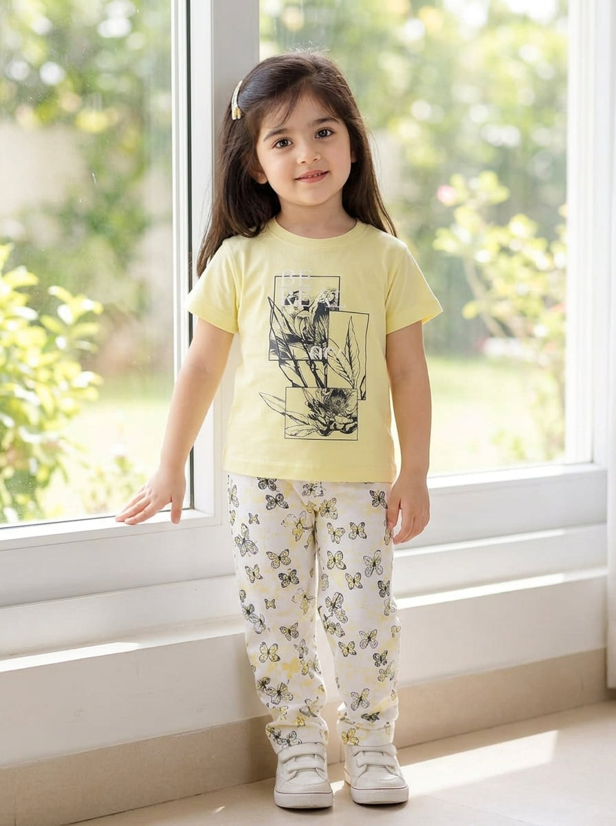 Baby Girl Premium Printed Co-Ord Set (Top & Trousers)