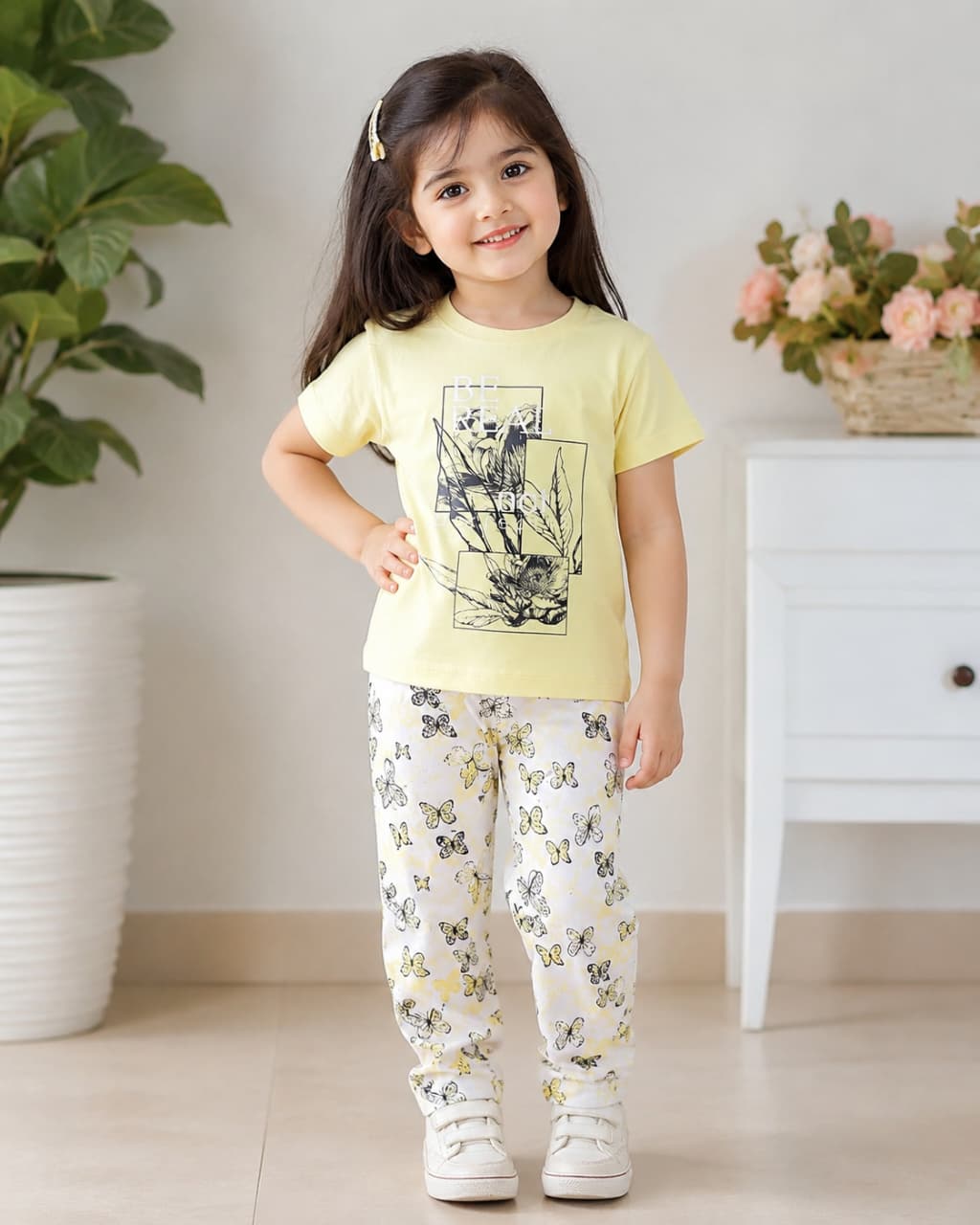 Baby Girl Premium Printed Co-Ord Set (Top & Trousers)