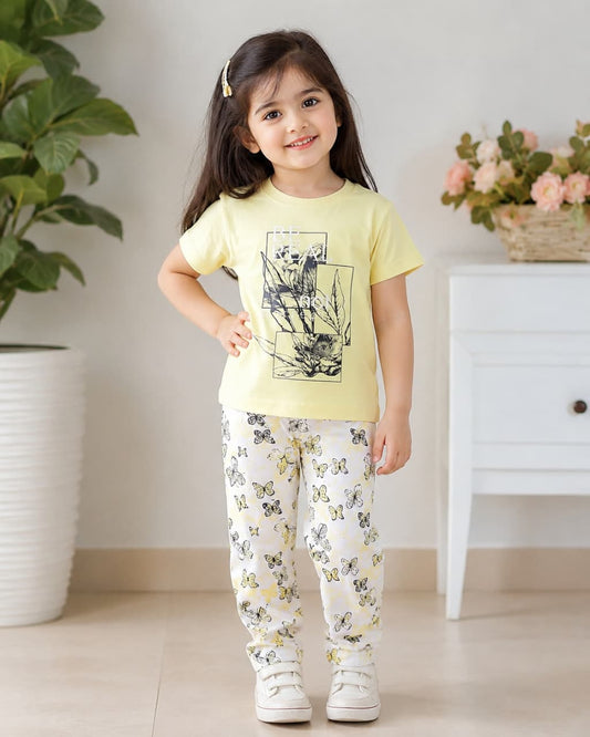 Baby Girl Premium Printed Co-Ord Set (Top & Trousers)
